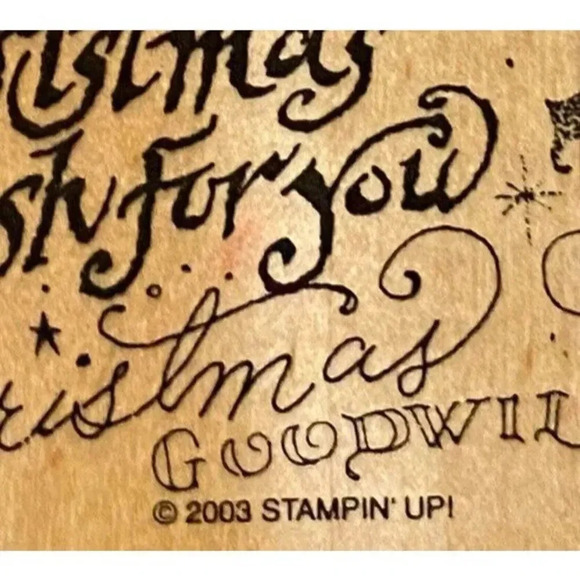 Holiday Print Stampin Up 2003 Rubber Stamp - Hope Peace Heartfelt Christmas 629 - Picture 7 of 13